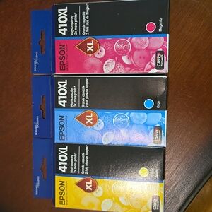3 Epson 410XL Printer Inks Y,C,M